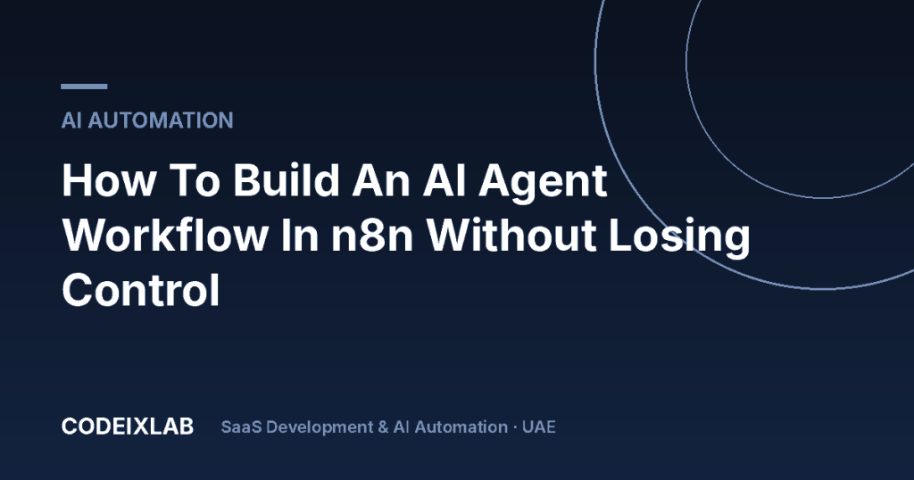 How To Build An AI Agent Workflow In n8n Without Losing Control – CodeixLab