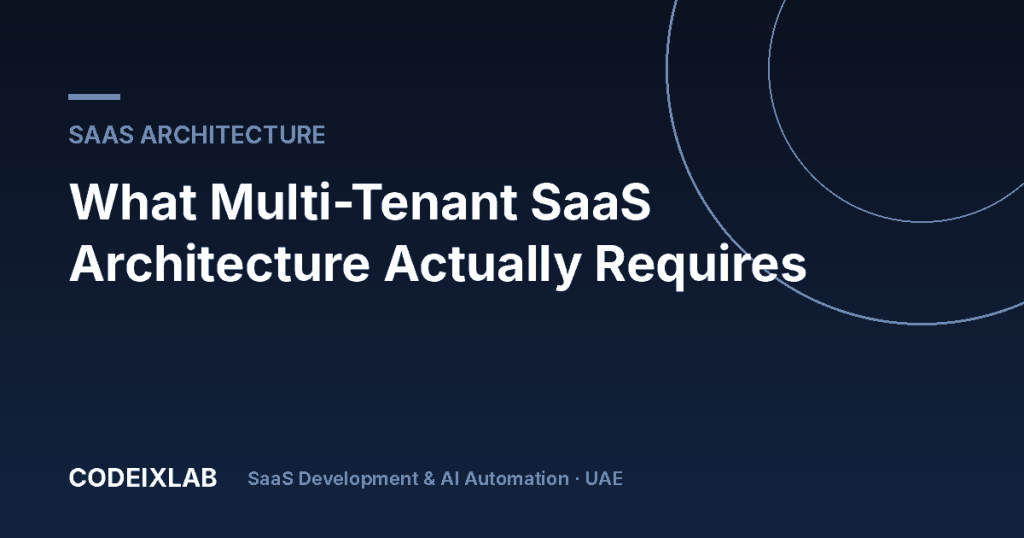 What Multi-Tenant SaaS Architecture Actually Requires – CodeixLab