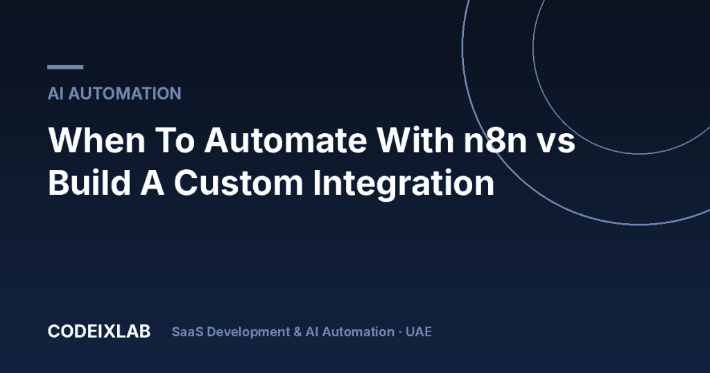When To Automate With n8n vs Build A Custom Integration – CodeixLab